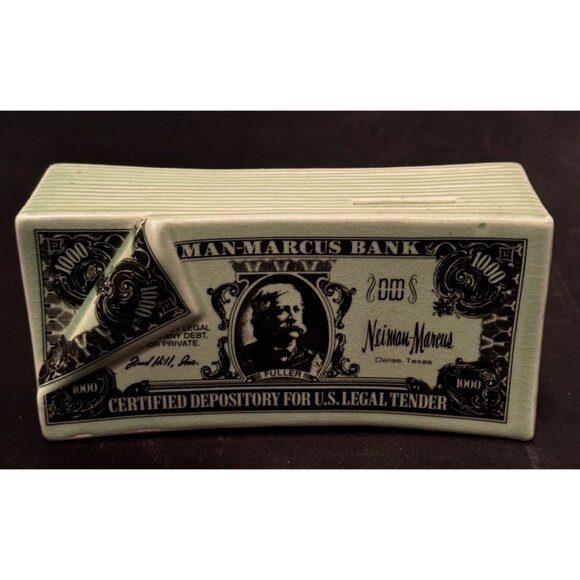 Neiman-Marcus Bank Stack Of Money Ceramic Coin Bank - Picture 5 of 12